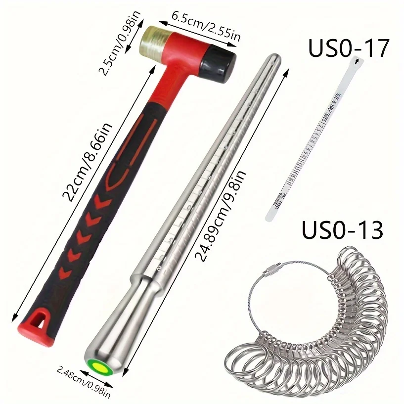 Ring Size Measurement Tool Kit Including a Finger Size Gauge And a Mandrel for Measuring Ring Sizes Jewelry Size Assessment - 3