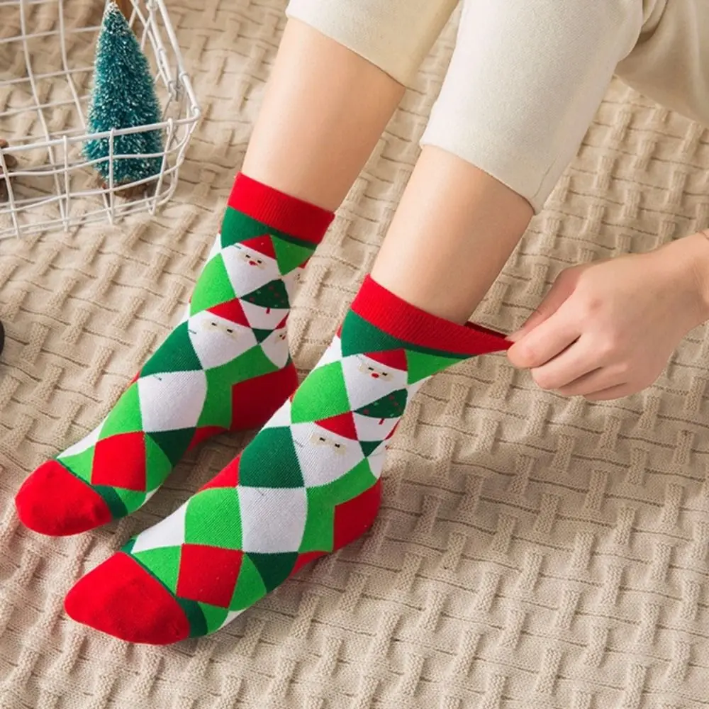 Funny Snow Christmas Socks Thickened Cotton Happy Christmas Socks Middle Tube Socks Elk Christmas Tree Socks Children
