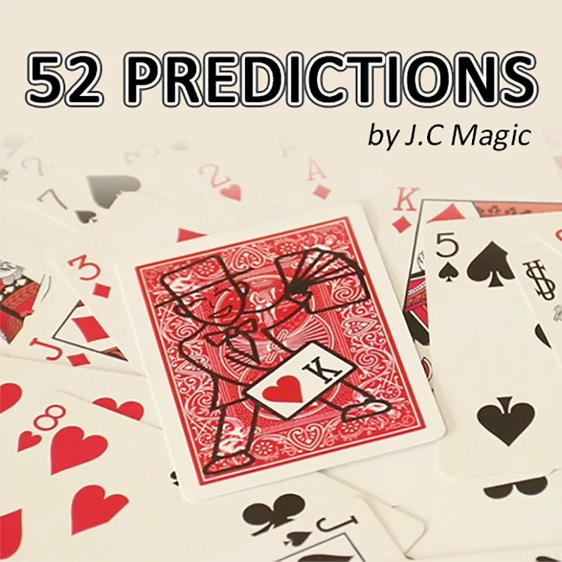 

52 Predictions by J.C Magic Tricks Magician Close Up Sreet Illusions Gimmicks Mentalism Props The Chosen Card Prediction Magia