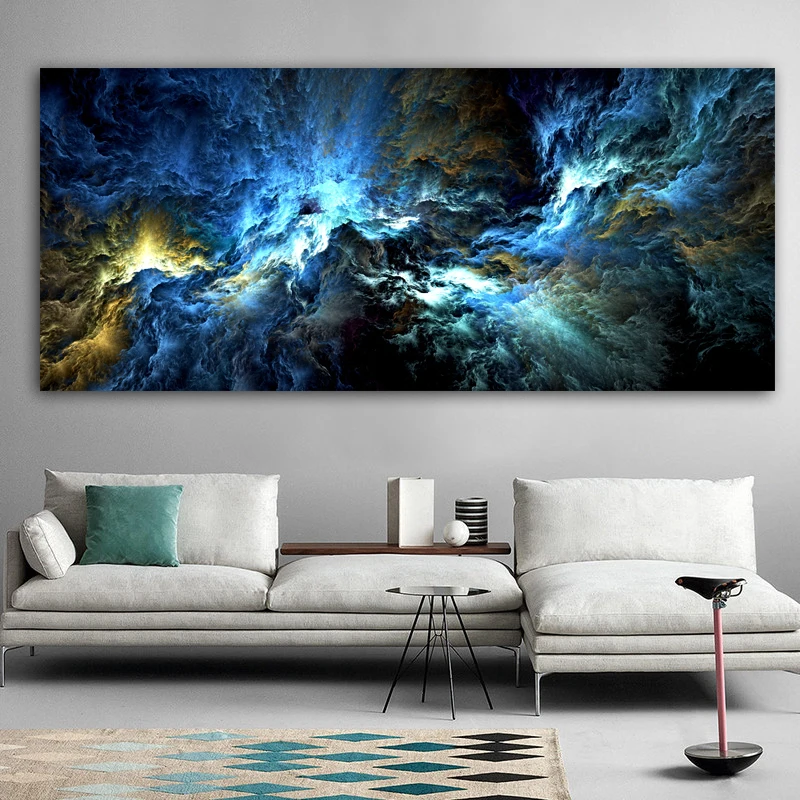 Colorful Abstract Cloud Painting Printed on Canvas