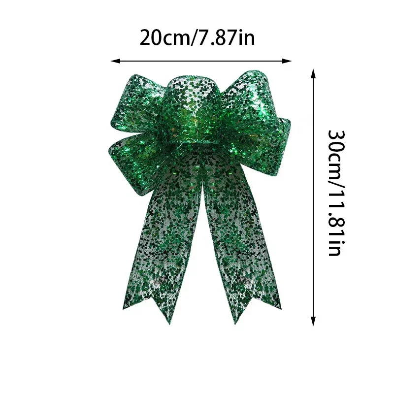 Description Picture 6 of itemChristmas Ribbon Bowknot Gold Silver Color Gauze Christmas Bow Xmas Tree Hanging Pendent New Year Xmas Party Decorations