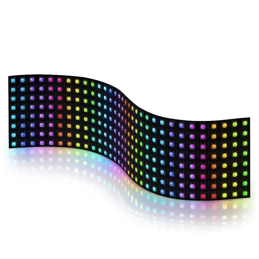 8x8 8x32 Pixels WS2812B RGB Digital Flexible LED Programmed Panel Screen DC5V 