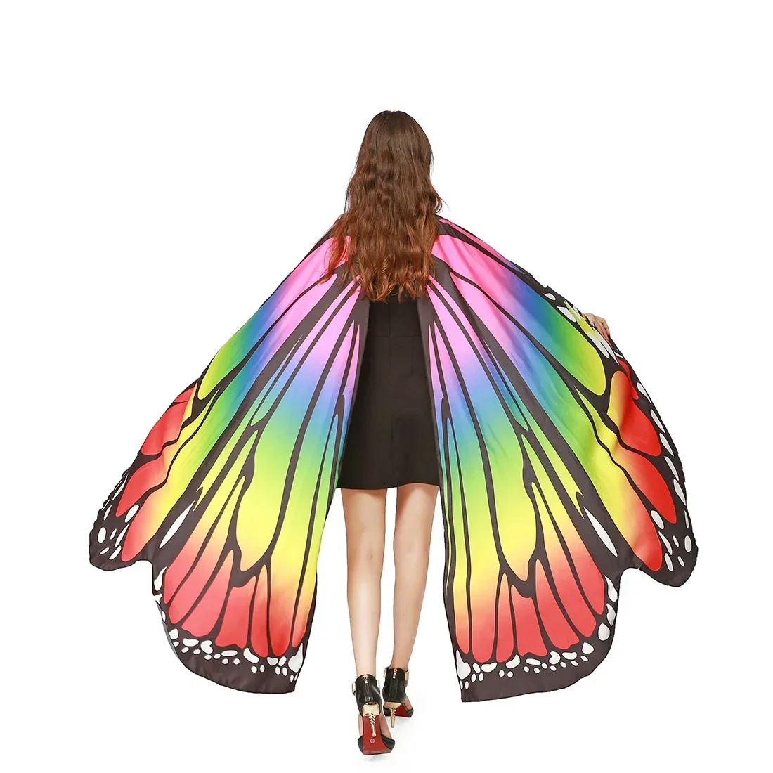 Rainbow  Butterfly Wings Cape Shawl Fairy Ladies Dance Costume Adult Monarch Butterfly Cape Halloween  Child Butterfly Wings