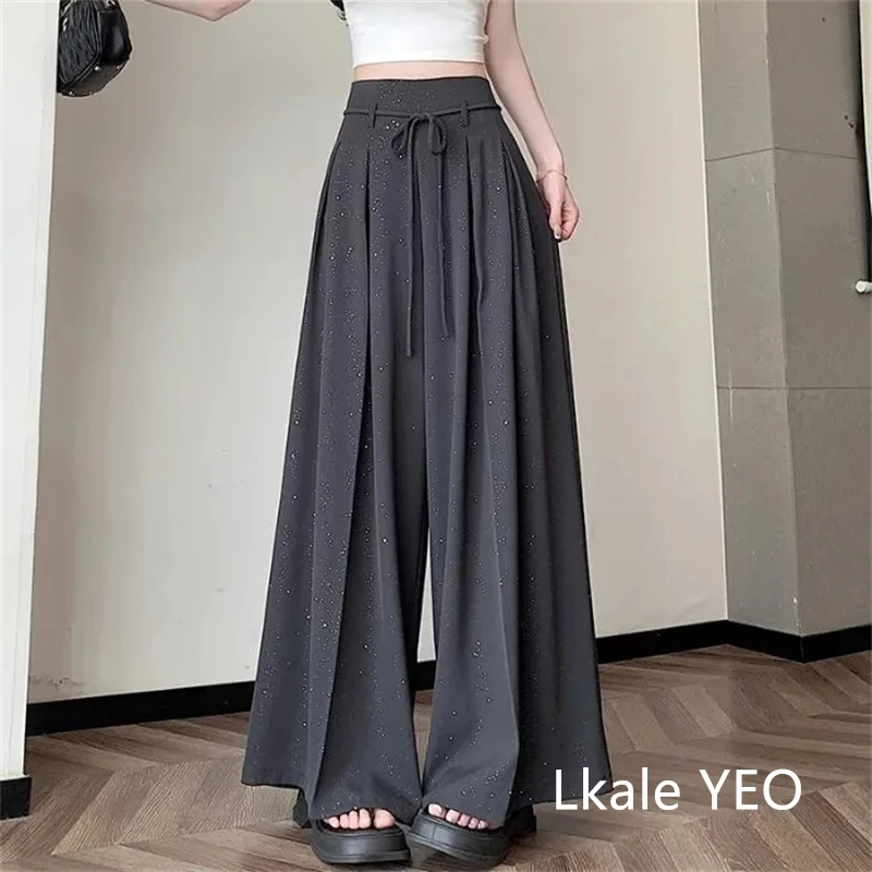 Women's Wide-leg Pants 2025 Spring Summer Straight Fashion Elegant Femme Trousers Casual Be All-match Comfortable Ladies Pants