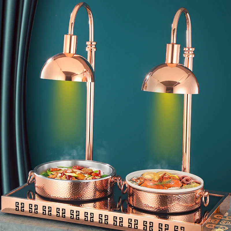 

Buffet food insulation lamp catering cooked double table barbecue pizza board