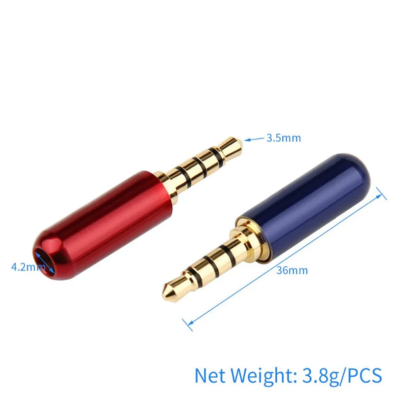 오디오 잭 3.5mm 4극 이어폰 커넥터 3.5mm 헤드폰 플러그 마이크 커넥터 납땜 스피커 와이어 멀티 컬러