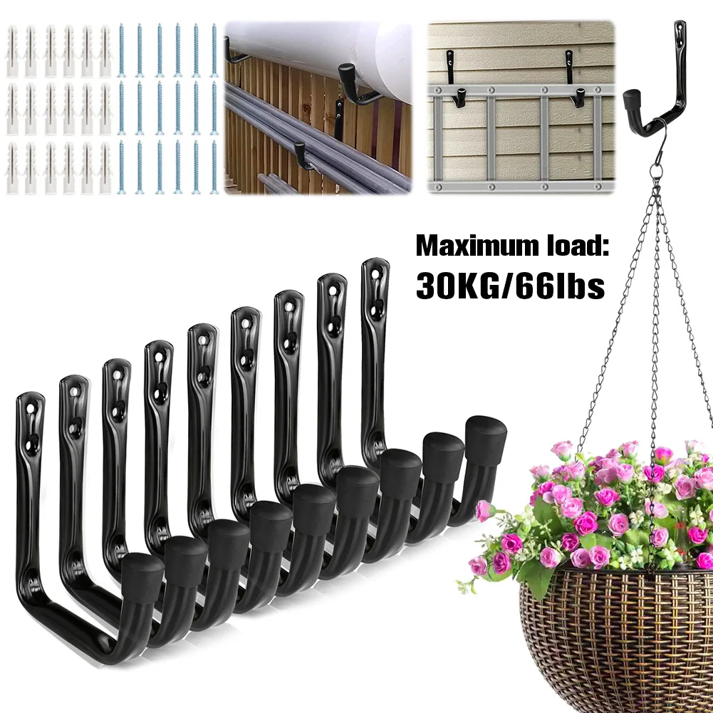 9 Pack Storage Hook Heavy Duty Garage Hanger Hanging Wall Mount Hanger for Ladder Extension Garden Tool