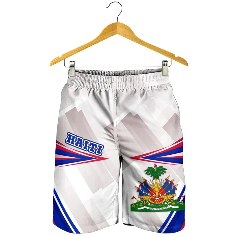 New Haiti Flag 3D Printed Shorts Men Women Fashion Leisure Oversize Graphs Short Pants Summer Mens Swim Short Sport Beach Shorts 4