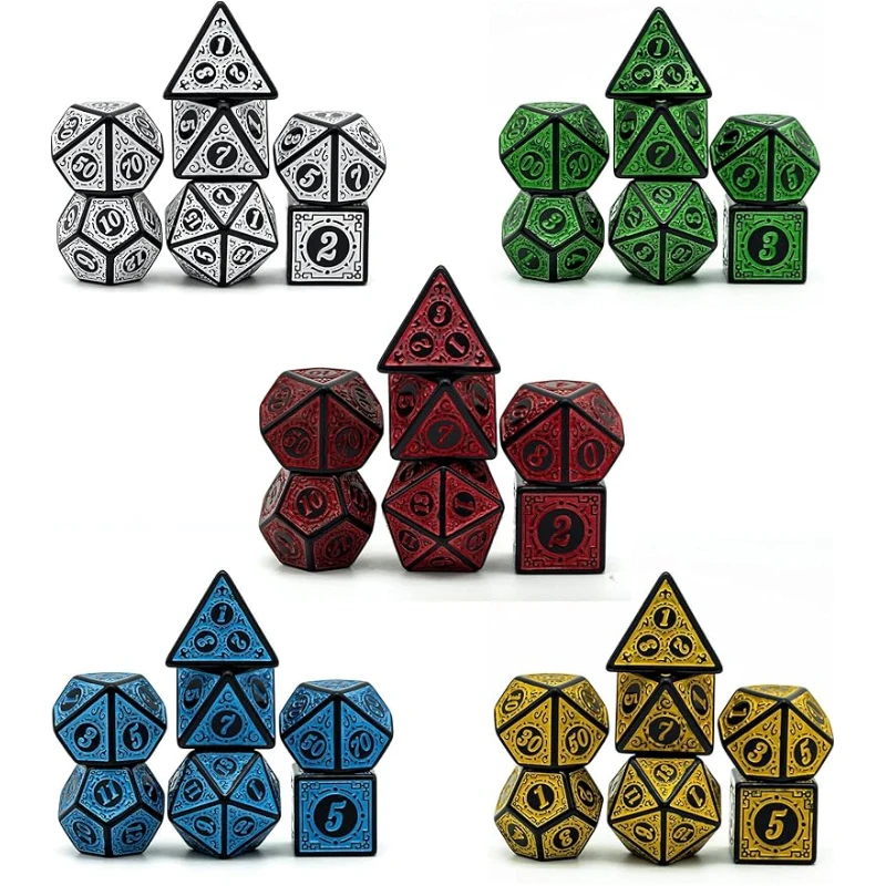 Polyhedral Dice Set 35pcs with Leather Dice Bag D&D for Dungeons and Dragons RPG MTG Table Games game dice dice set dice bag