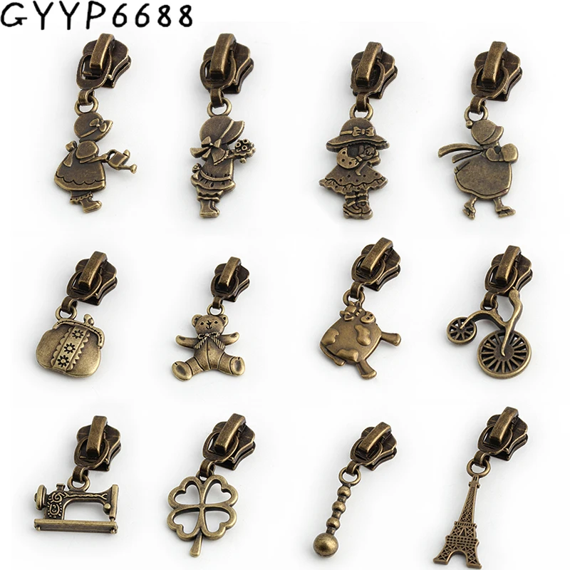 10-50-100 13 types 5# High Quality Metal Zipper Head Slider Metal Zipper Sliders Puller Zipper Stopper DIY Sewing Supplies 10 20 piece lot3 nylon coil zipper puller diy alloy zipper puller used for garment bag sewing tailor tool accessories