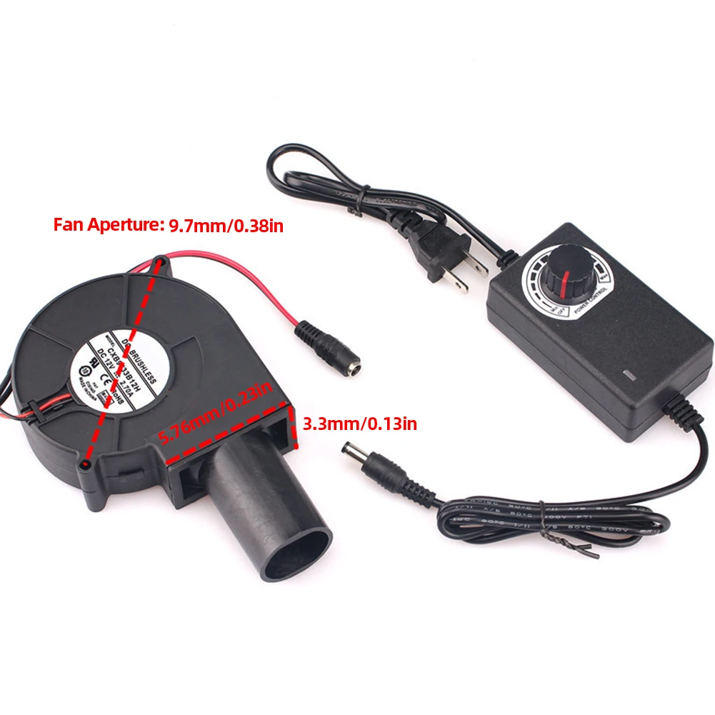 6000RPM BBQ Blower 15W Air Blower Smelting Metal Fan with Variable Speed Controller Barbecue Fan for Camping Stove Cooking Fans 6