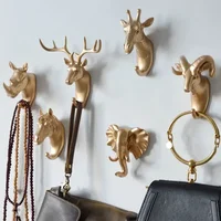 Wall Mounted Hooks Animal Head Rack Coat Caps Wall Hanger Horse Giraffe Elk Elephant Hooks Decorative Decor Bathroom Accessories 2