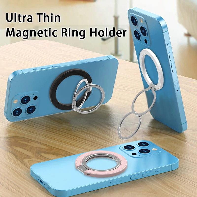 

Magnetic Mobile Phone Ring Holder Metal Desktop Stand Alloy Material Light And Thin Shape Wearing Magnetic Ring