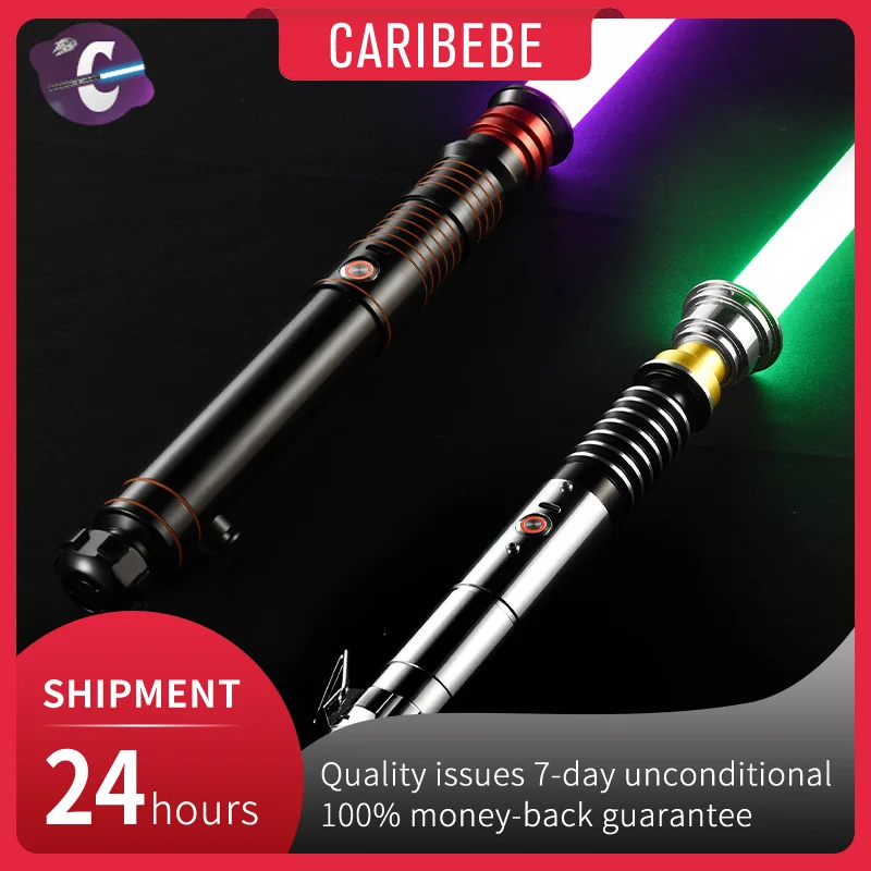 CARIBEBE RGB Lightsaber 12 사운드 모드 FX Duel Lightsaber 금속 핸들 LED Lightsaber 15 색 USB 충전 Luke Skywalker