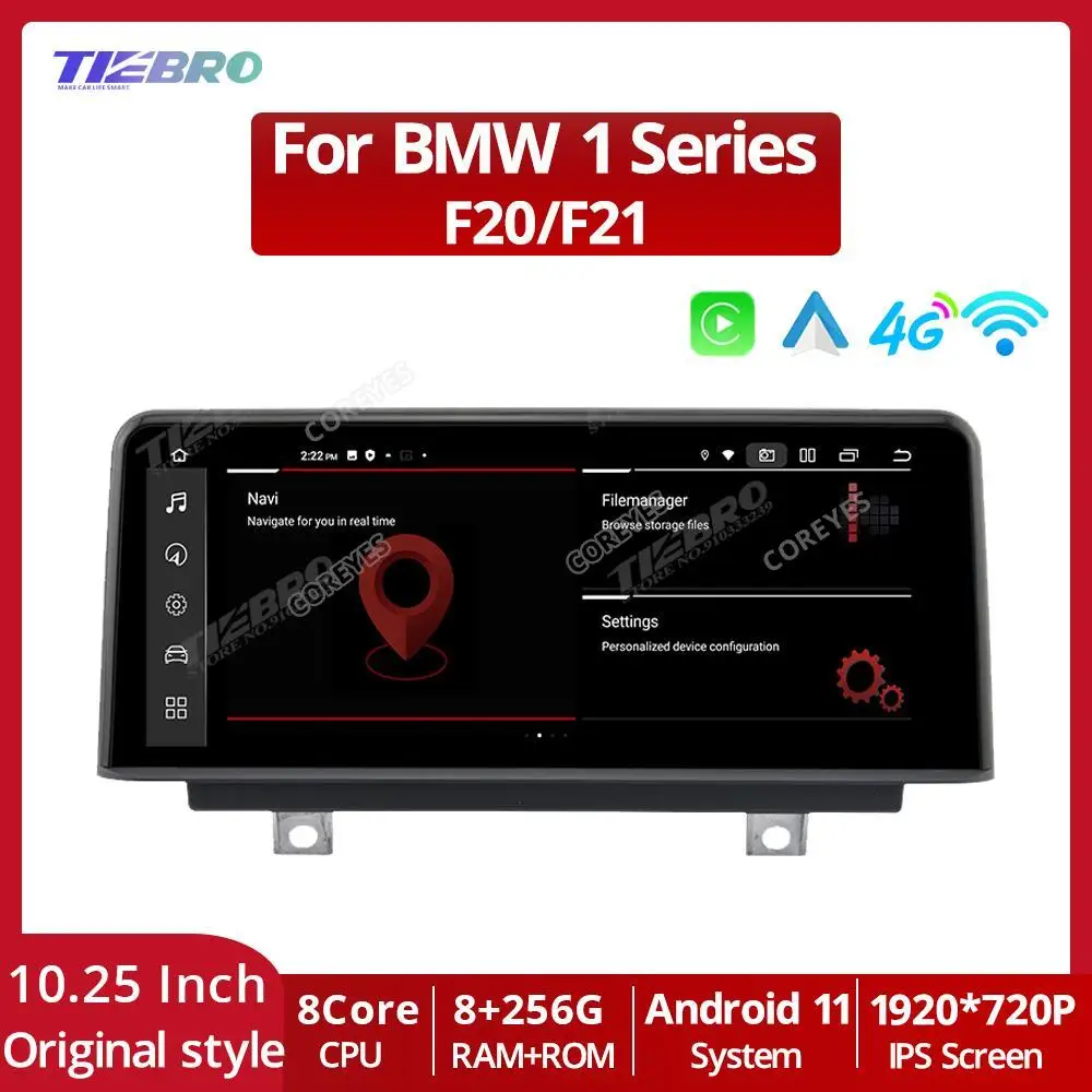

COREYES 10.25Inch Car Radio 8+256G For BMW 1 Series F20 F21 2011-2016 1920*720P CIC System with Carplay Screen Player Android12