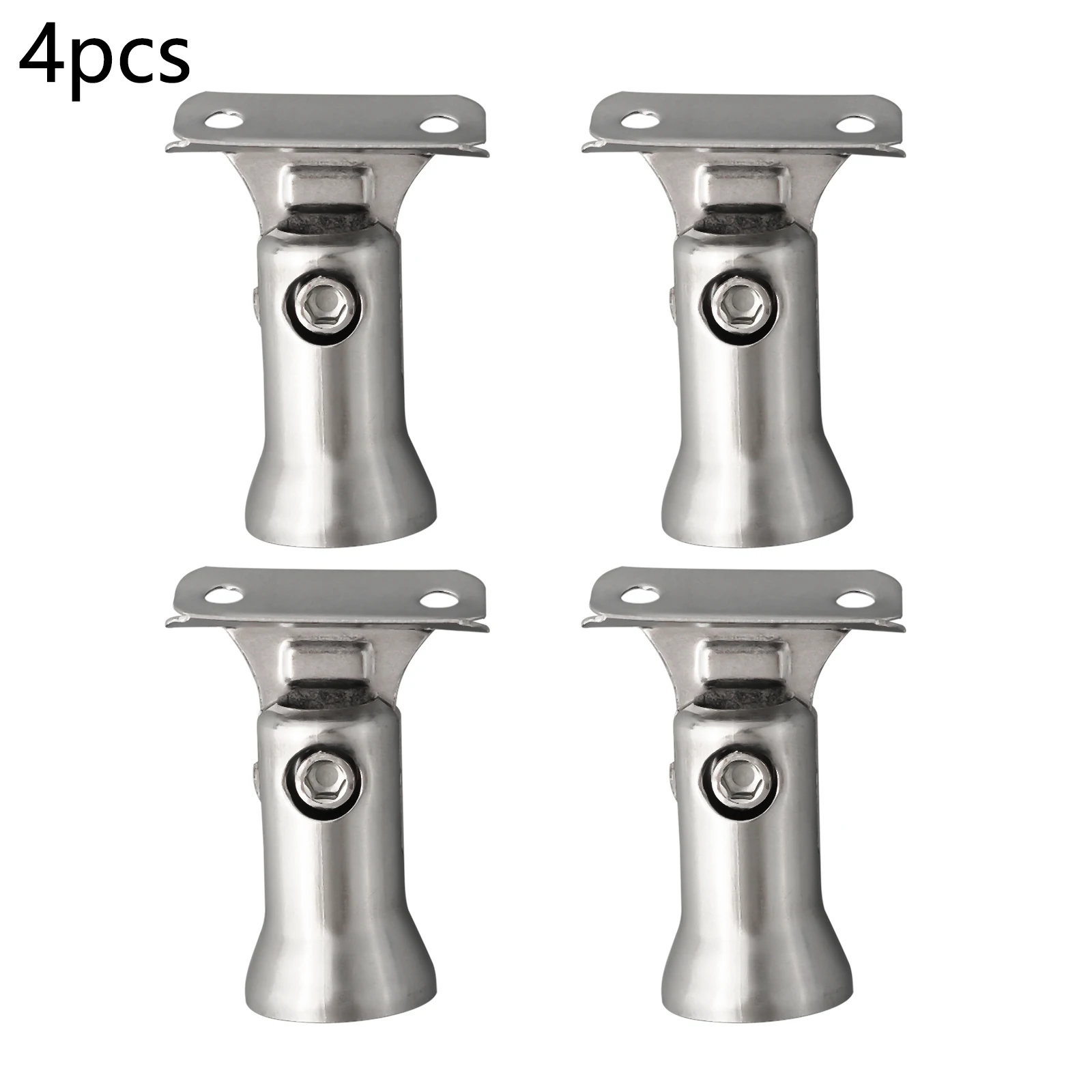 4 PCS 304 Stainless Steel Stair Railing Post Stamping Handrail Bracket Adjustable Column Pipe Support Joint Handrails Brackets