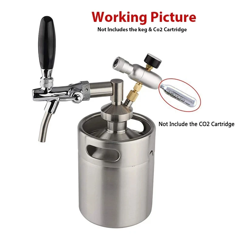 Description Picture 4 of itemMini Keg Growler Kit (5L Beer Keg & Adjustable Beer Faucet & 60psi Co2 Charger & Beer Keg Spear),Beer Disoenser For Home Brewing