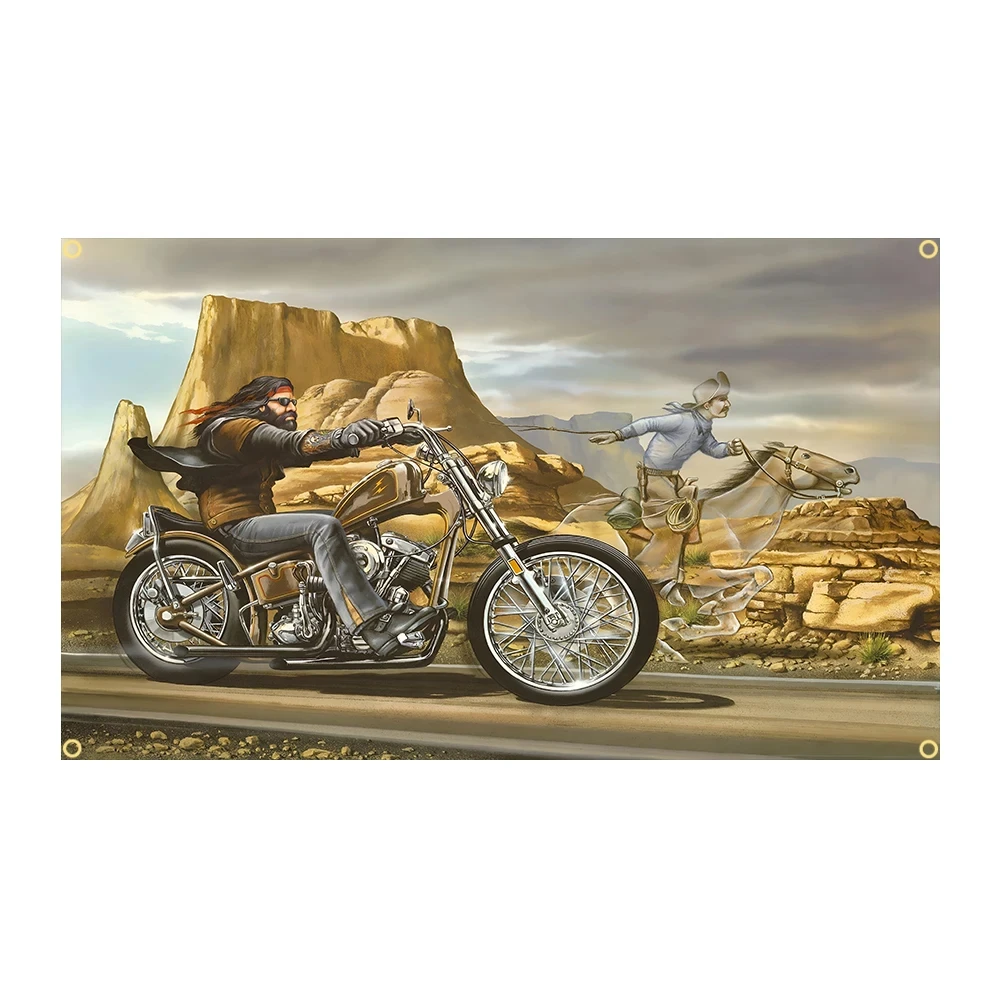 

90x150cm Easy Rider Davids Vintage Big Red Motorcycle Flag Polyester Banner - Ft Flags Decor,flag Decoration Banner Flag Banner