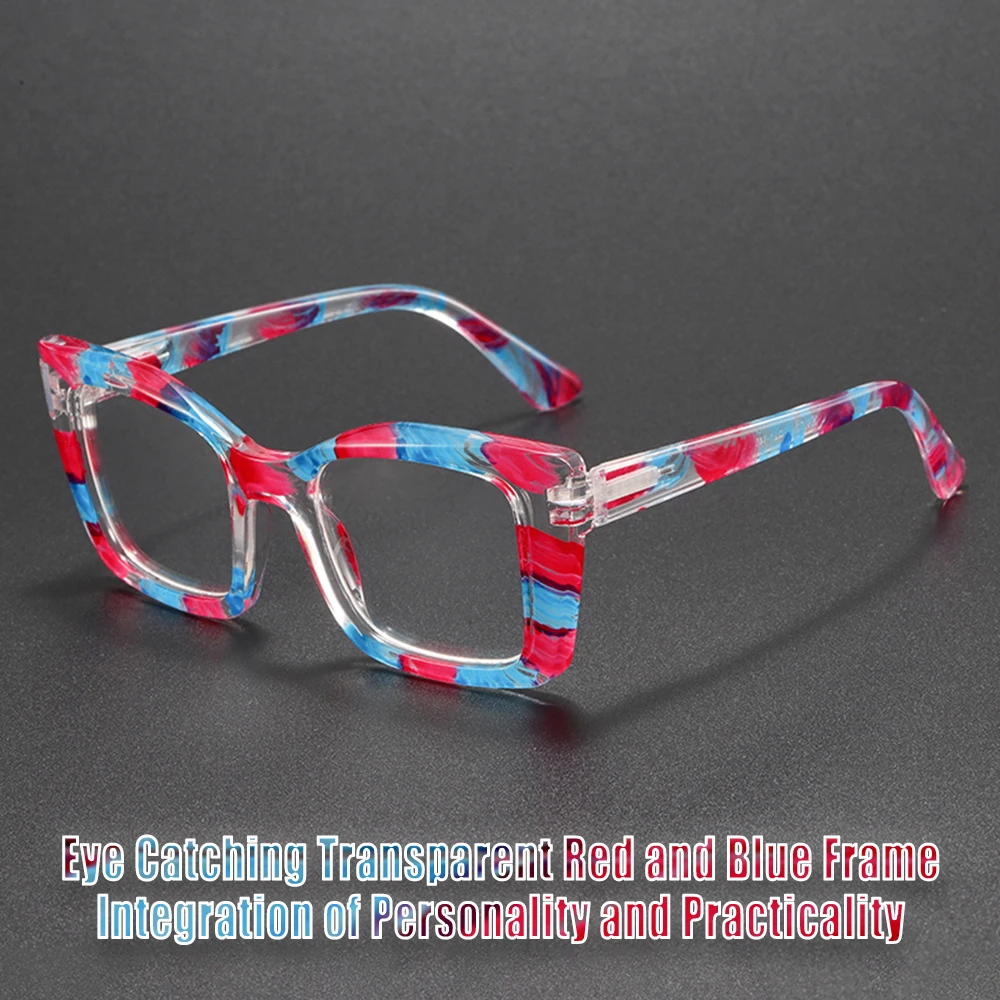 Quadratische Schmetterlings-Lesebrille mit grobem Rahmen und kontrastierendem Design, geeignet für das tägliche Lernen, Lesen und Schreiben