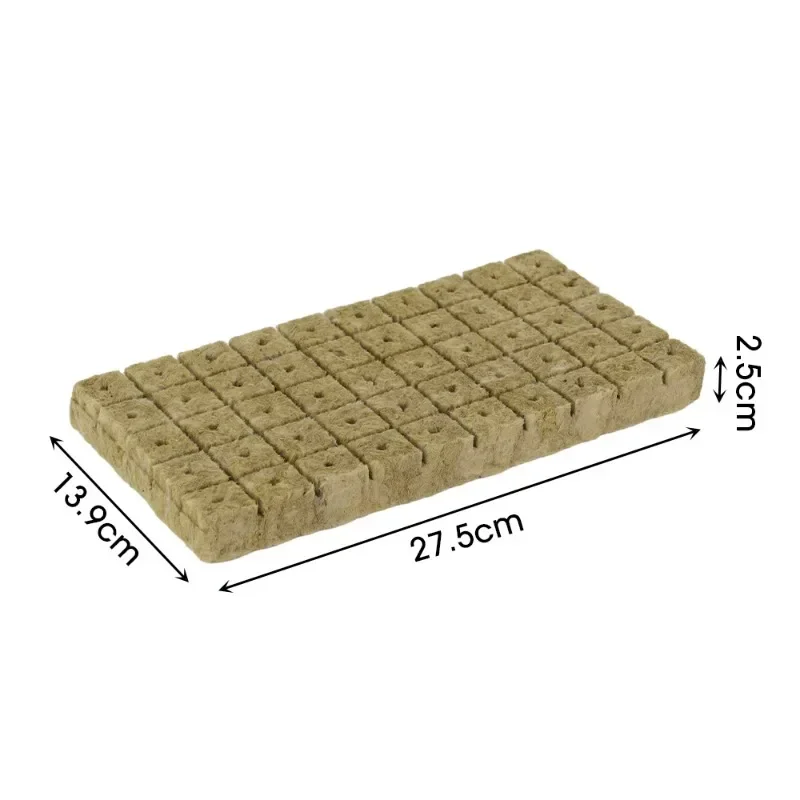 Hydroponic Grow Media Cubes Rock Wool Starter Plugs for Seed Starter Plugs Soilless Planting Substrate