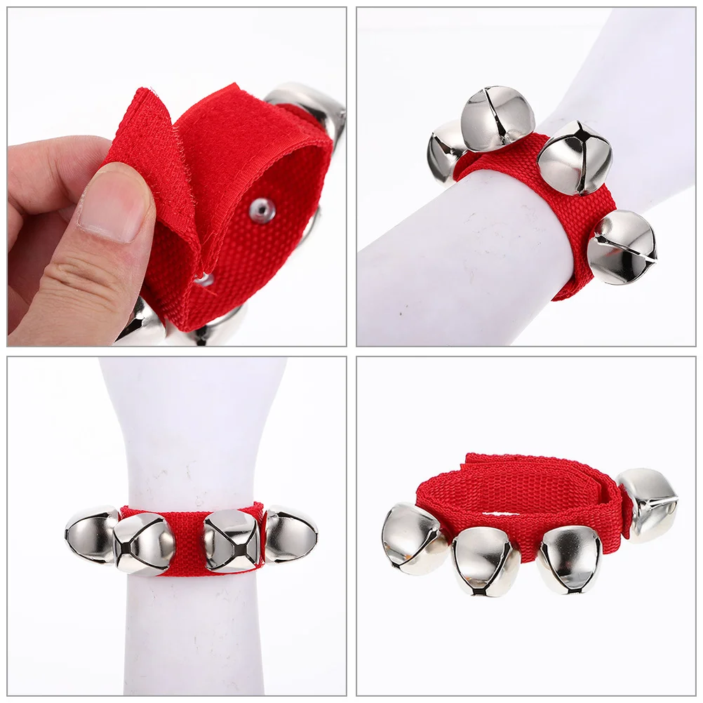 12 Pcs Christmas Wrist Bell Ankle Musical Instrument Adjustable Percussion Festival Hand Bells Xmas Shaking Alloy