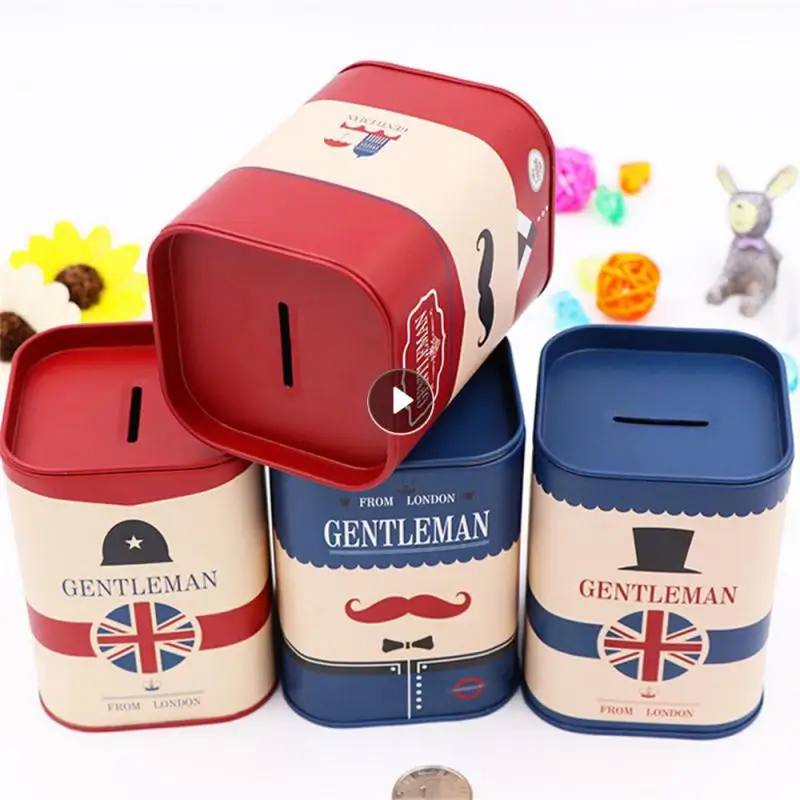 

Tinplate Not Easy To Deformation Home Accessories Durable Storage Cans Savings Cans Exquisite Workmanship Piggy Bank
