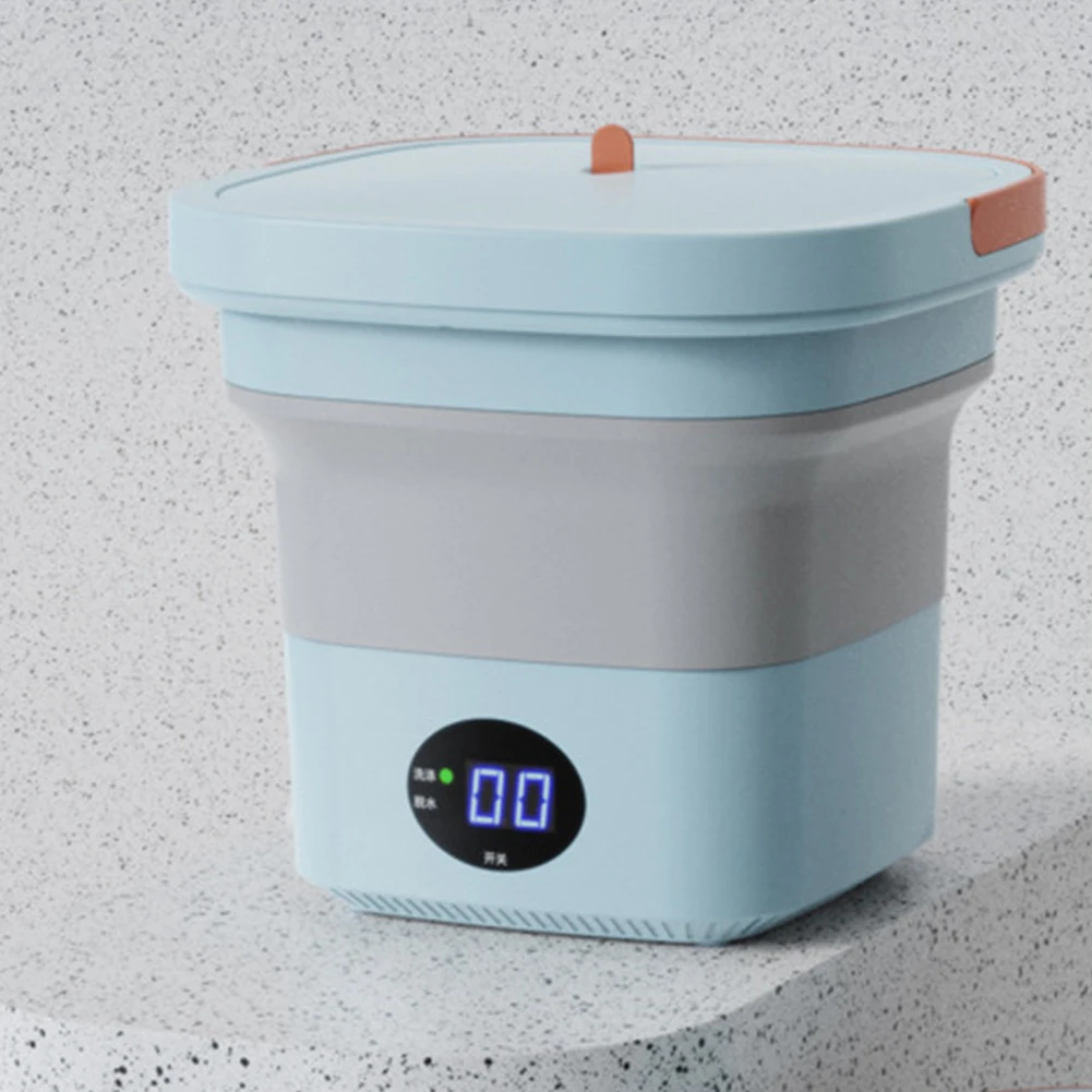 6L Washing Machine Foldable Washing Machines with Drain Bucket Mini Portable Washer for Socks
