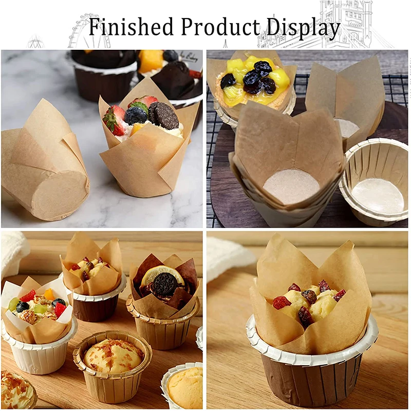 600-Pack Floral Cupcake Liners - Assorted Pastel Colors, Mini Muffin Size, Greaseproof Paper - View #3