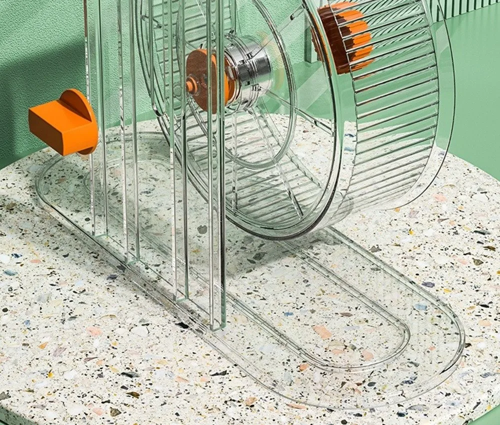 Silent Design Silent Hamster-Trainingsrad, großes Übungsrad, Laufrad, Spielzeug, doppeltes Lager, höhenverstellbar – Detail 18
