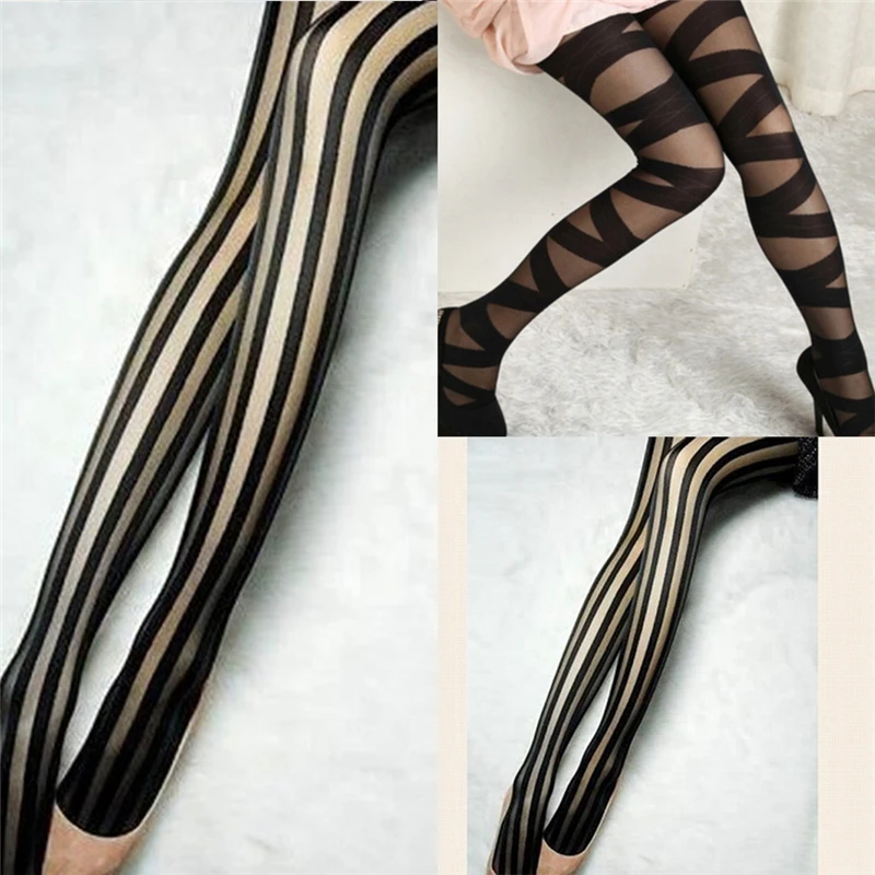 Women's Sexy Tights, Black, Cross, Ultra-thin