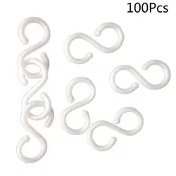 100pcs S Hooks Hanging Mini Plastic White S Shaped Utensils Clothes Towel Kitchen Hook Rack Racks Hooks for Kitchen