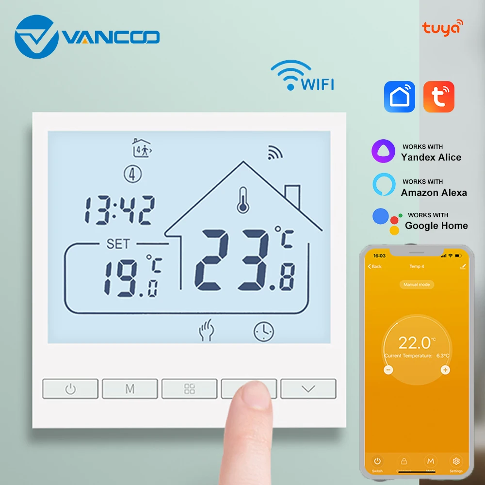 อุ่นชั้น WiFi Thermostat สําหรับไฟฟ้า/หม้อไอน้ํา/น้ํา Underfloor Heating Controller Tuya สมาร์ท Home Thermoregulator Alice Alexa 1