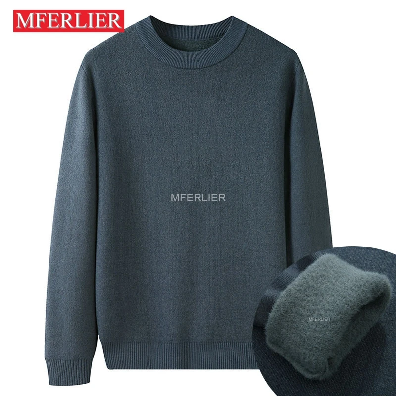 

Зимний теплый свитер большого размера 7XL 130 кг, флисовый свободный свитер для мужчин, размер 6XL