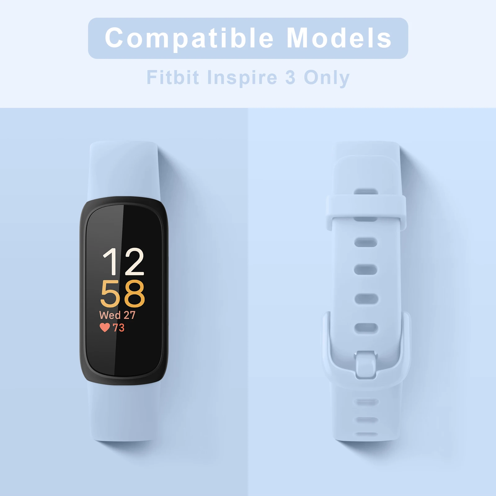 Soft Silicone Adjustable Sport Strap for Fitbit Inspire 3 – Stylish Replacement Wristband Bracelet