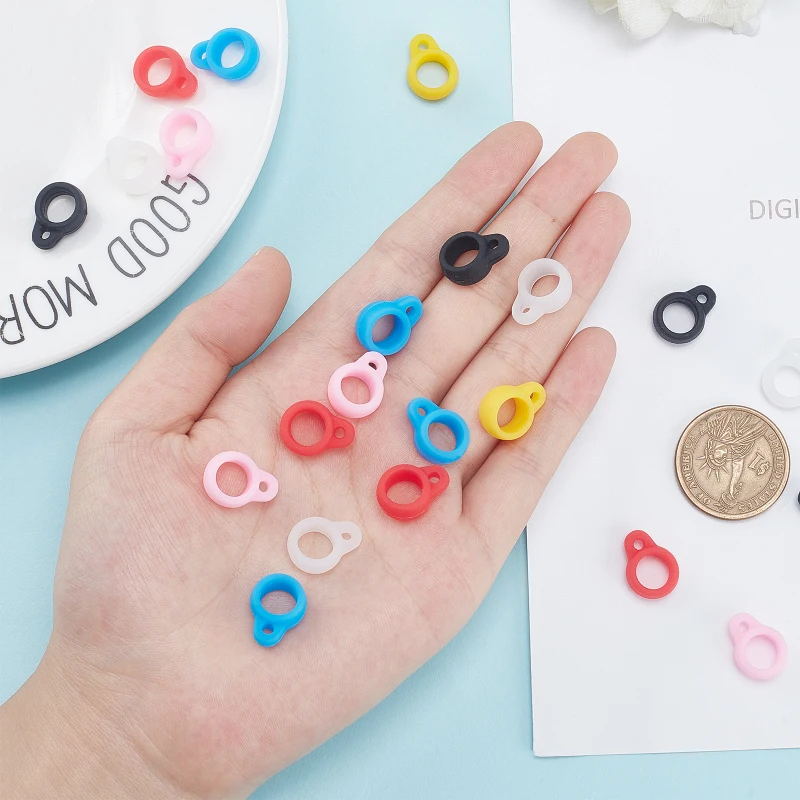 Anti-Lost Silicone Rubber Rings Holder 24PCS 6 Colors Multipurpose Adjustable Cases Necklace Lanyard Replacement Pendant silicone rings