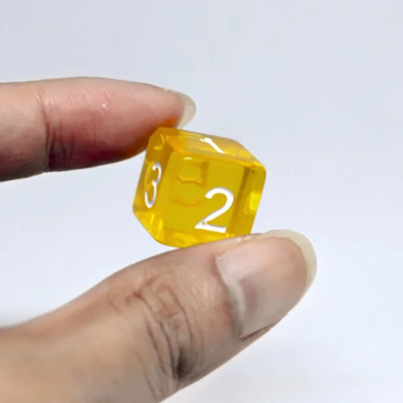 Dice Set 7 PCS/Lot Square Corner Colorful Transparent Acrylic 6 Sided For Club/Party/Family Games