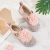 2025 New Fashion Flower Rhinestone Children's Leather Shoes Soft Soled Girls' Princess Shoes Fashion Flats 3-10 Years Old 1