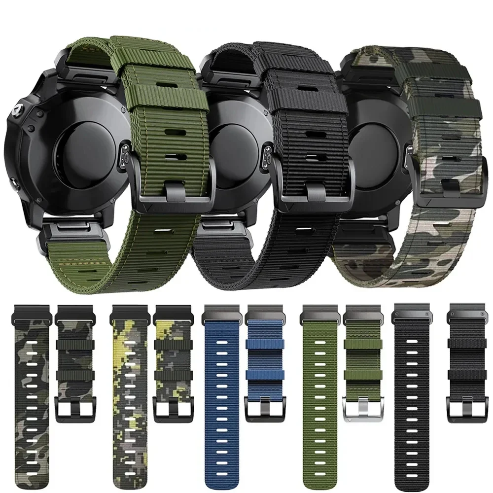 

QuickFit 22mm 26mm Nylon Strap for Garmin Fenix 7 7X 6X Pro/Epix Pro Gen 2 51mm 47mm/Fenix6 5Plus 5XPlus Braided Watchband