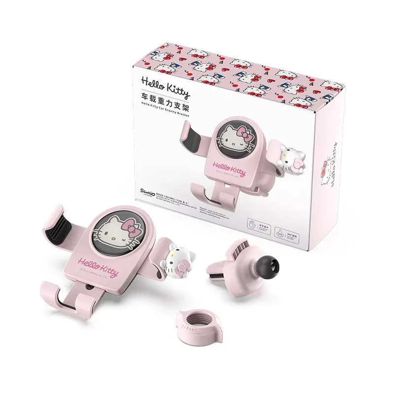 Staffa di navigazione per auto originale Hello Kitty Gravity supporto per telefono cellulare Cartoon presa d'aria tipo universale Kawaii Pink Good Heat