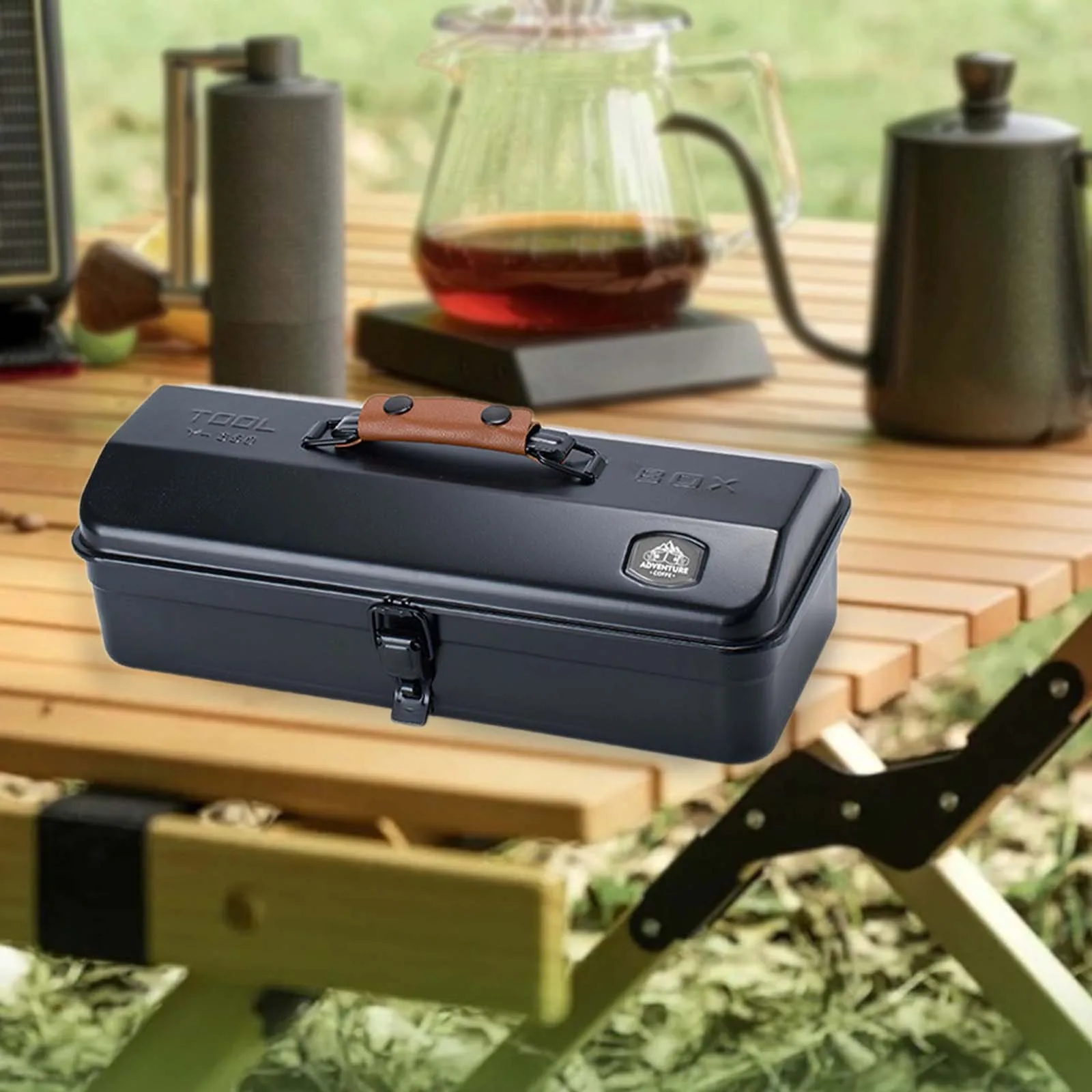 Outdoor Toolbox Miscellaneous Storage Box Camping Portable Handheld Metal Storage Box Hardware Container Empty Tool