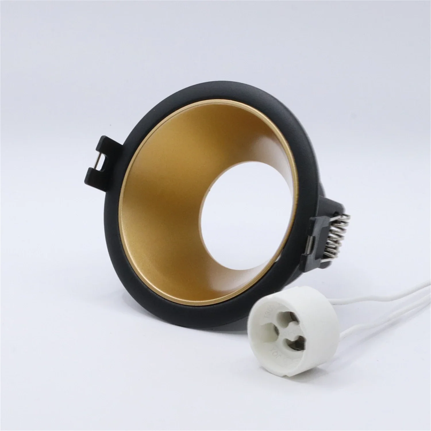 6Pcs GU10 Downlight Frame White Brushed Aluminum Alloy Recessed Ceiling Downlight Fitting Cut Hole Anti-glare Design
