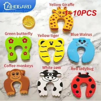 아기 어린이 핸드 핀치 안전 가드 세트, 어린이 안전 스토퍼, 만화 동물 폼 문짝 스톱 쿠션, 1 ~ 10 개