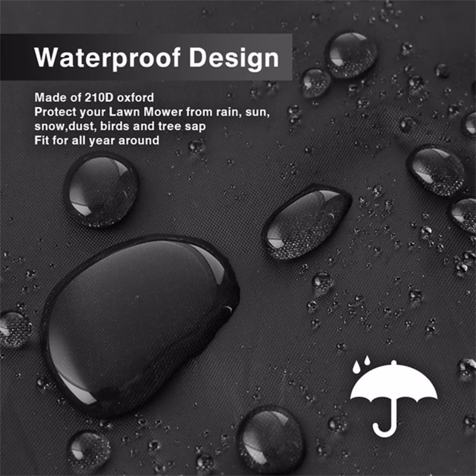 Lawn Mower Cover 210D Upgrade Premium Heavy Duty Oxford Push Mower Cover With Dustproof&Waterproof , Bag For Universal Fit Size 5
