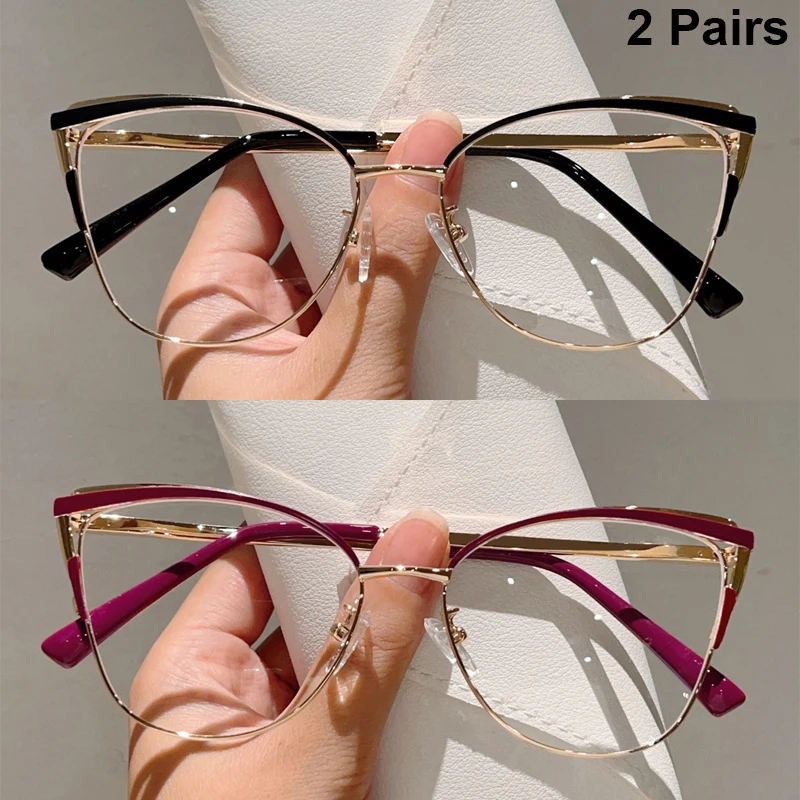 Pairs Oversized Cat Eye Glasses Women Chic Butterfly Shaped Blue