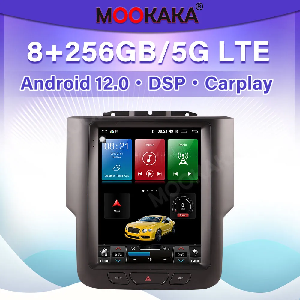 

For Dodge Ram 1500 2500 2013-2018 Android 12 Car Radio Stereo Receiver Autoradio Multimedia Player GPS Navigation
