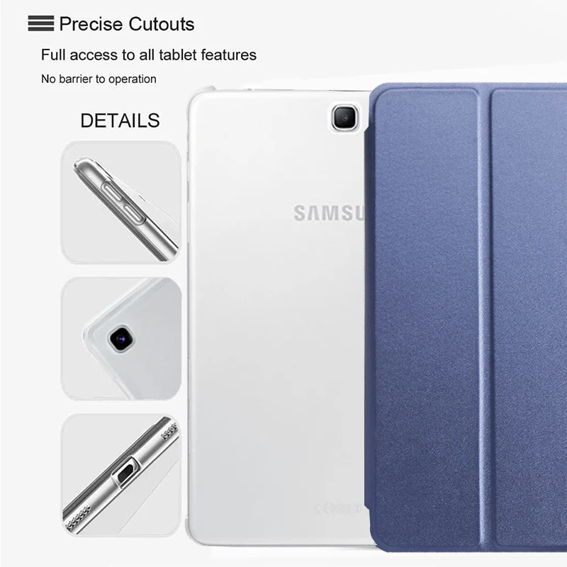 Tablet Case for Samsung Galaxy SM-T550 SM-T555 Smart sleep wake up Tri-fold Full Protective flip cover stand for Tab A 9.7" 2015