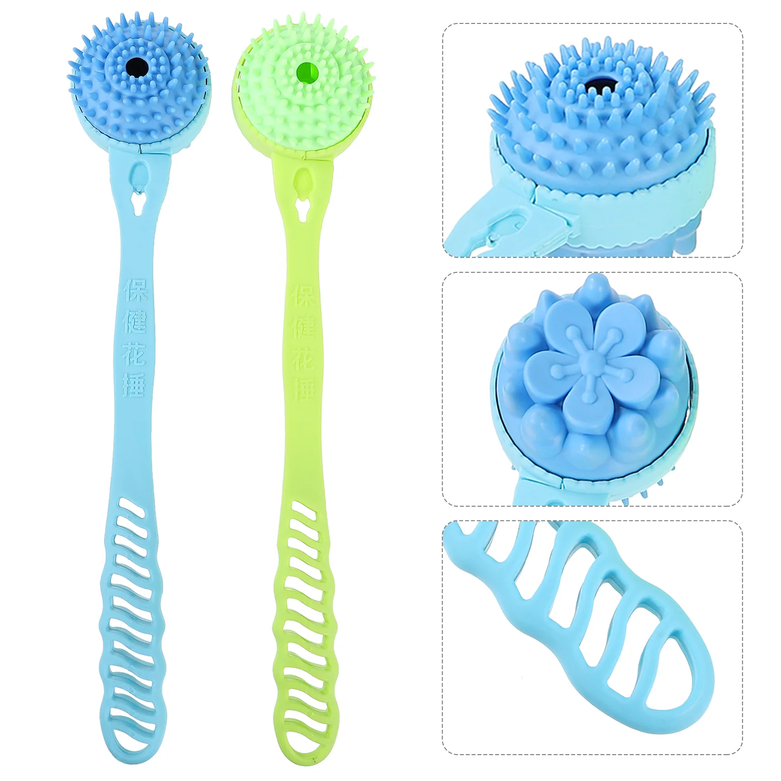

2pcs Massage Hammer Dual-Use Back Scratcher Handheld Back Massager for Home