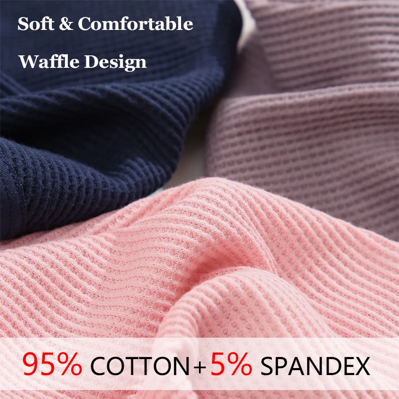 Women Panties FINETOO 5Pcs Cotton Panties Breathable Underwear for Women Low-Waist Waffle Style Brief Female Comfortable Stretch Lingerie S-XL