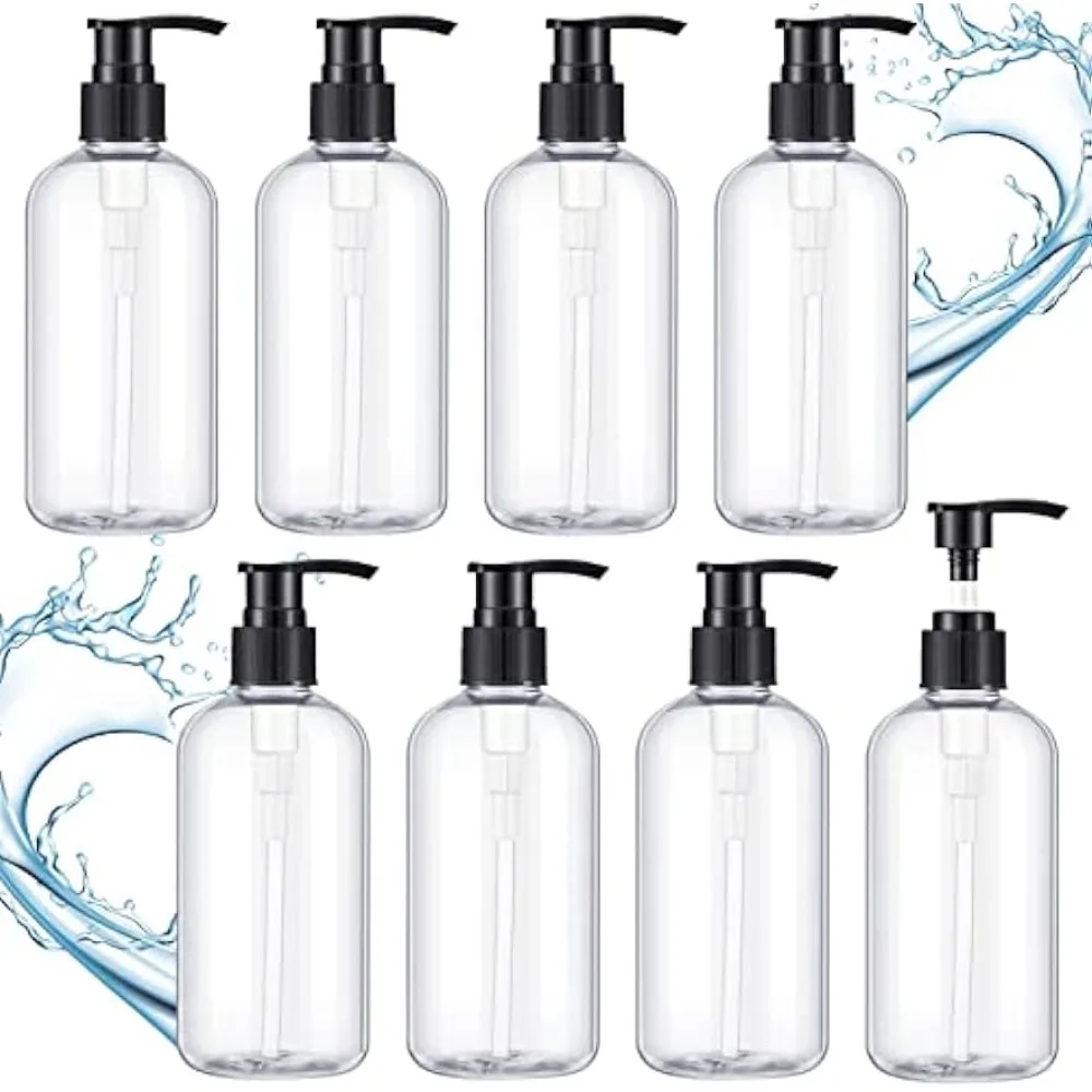 3 Bottiglie Pompa Ricaricabile 200ml - Trasparenti, Per Cosmetici, Olio Struccante E Shampoo - Foto 5