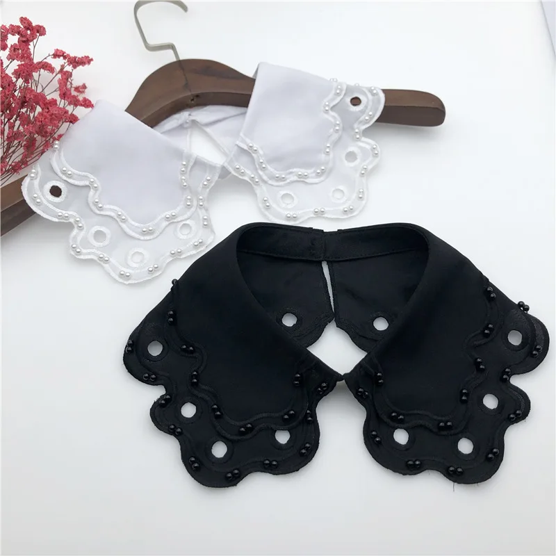 

New Women Handmade Beading Lapel Fake Collar Shawl Shirt Detachable Collars Necklace Choker False Collar Clothes Accessories